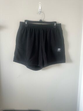 adidas Black Women's Athletic Shorts with White Trefoil